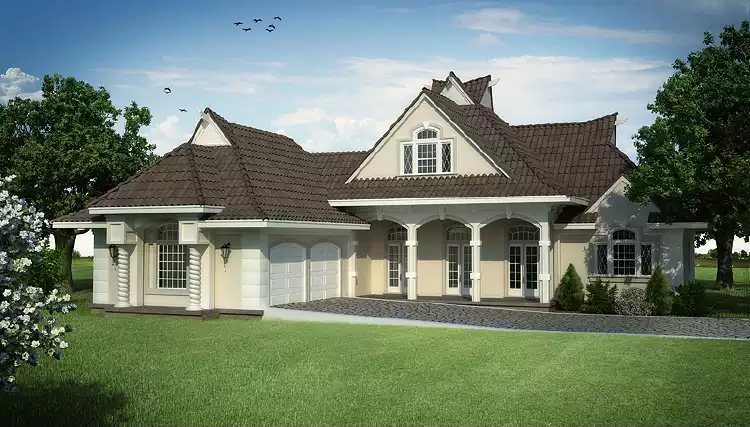 image of single story contemporary house plan 3109